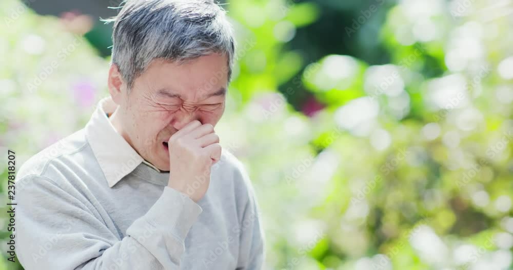 old man cough outdoor old man cough outdoor