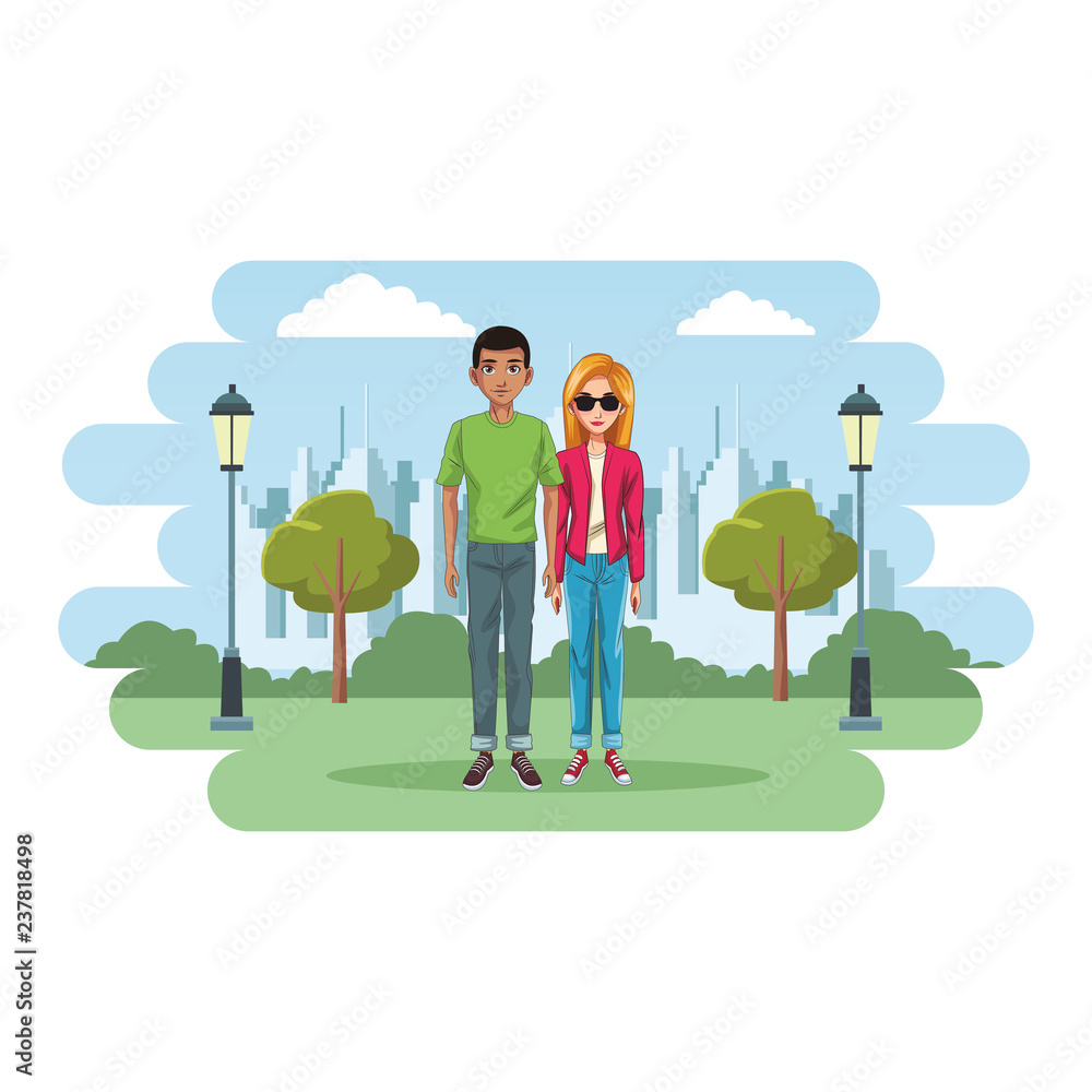 young couple cartoon young couple cartoon