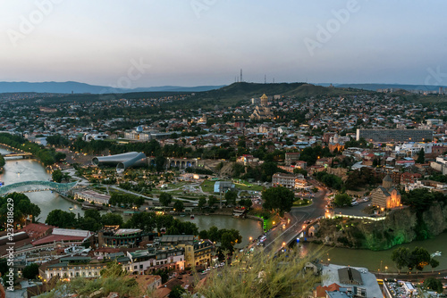 Kura river and Old Town of Tbilisi. Georgia © kuzenkova