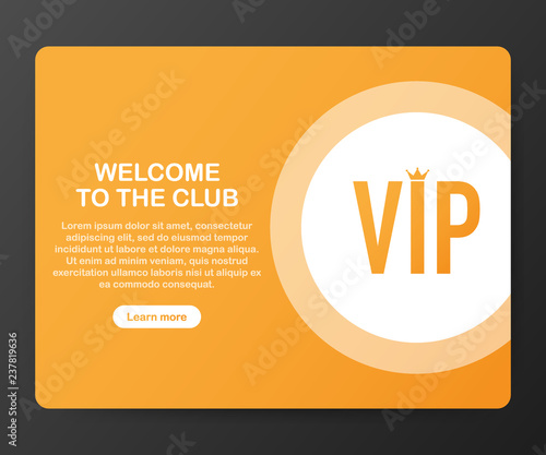 VIP club party premium invitation card poster flyer. Black and golden design template. Vector illustration.