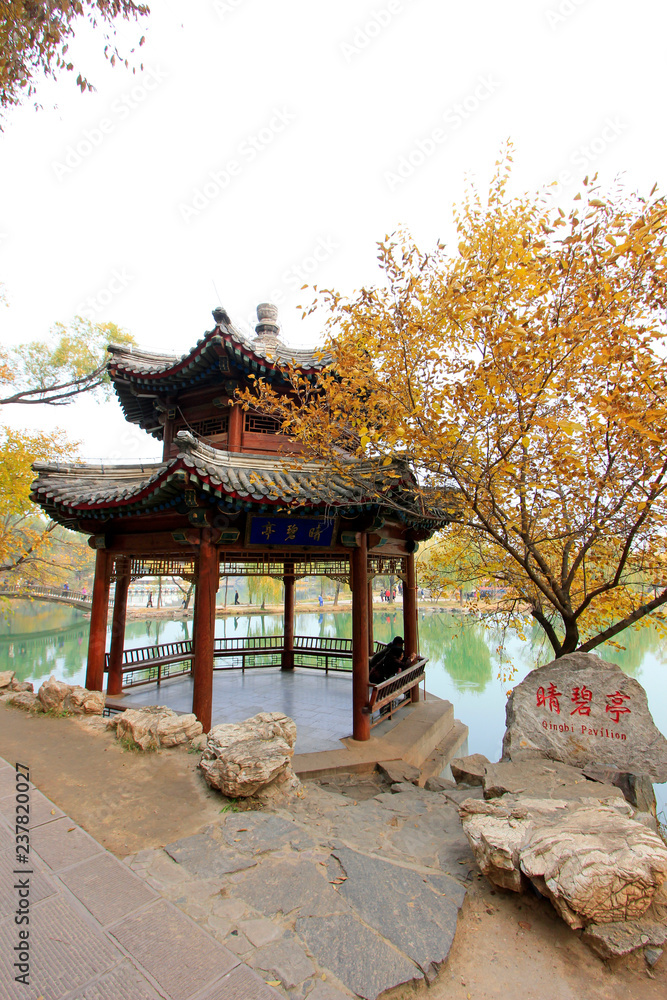 Chinese architectural style pavilion in chengde mountain resort, China
