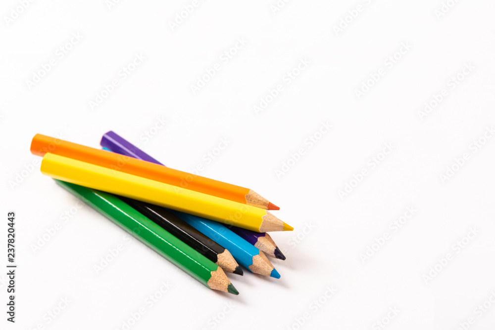 Color pencils isolated on white background. Color pencils isolated on white background.