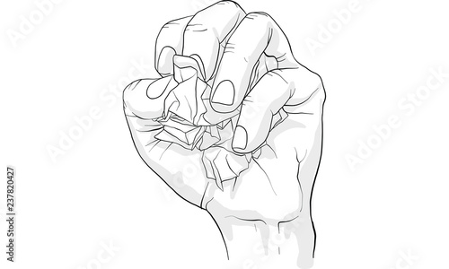  hand tearing and crooking paper, vector