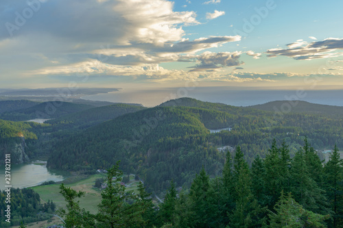 The View of Fidalgo and San Juan Islands on Mount Erie