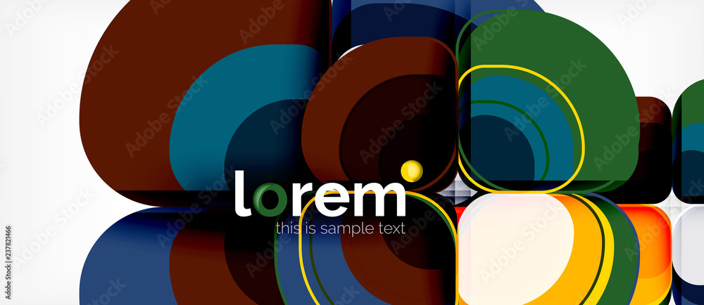 Abstract background - geometric multicolored round shapes composition. Trendy abstract layout template for business or technology presentation Abstract background - geometric multicolored round shapes composition. Trendy abstract layout template for business or technology presentation