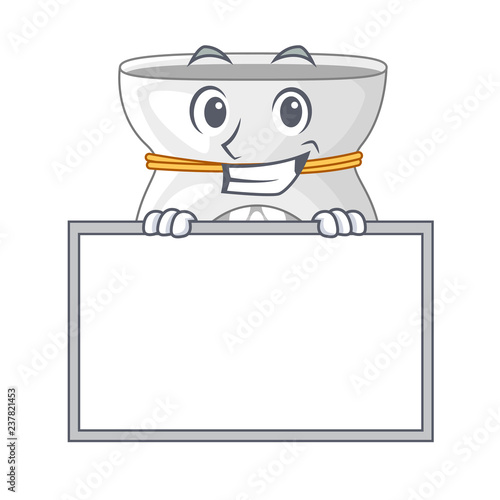 Grinning with board aroma lamp in a cartoon versions