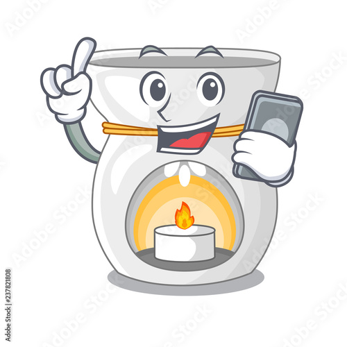 With phone aroma lamp in a cartoon versions