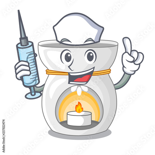 Nurse therapy aroma lamp and candle character photo