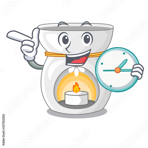 With clock therapy aroma lamp and candle character