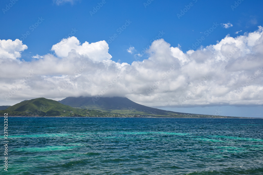 The view of Island of Nevis from St. Kitts
