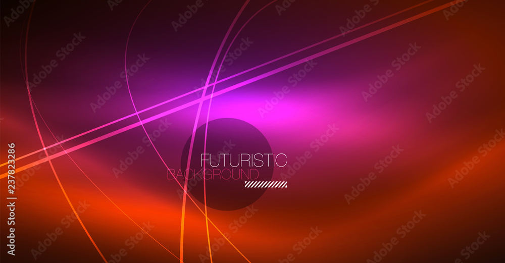 Neon glowing magic background, neon banner, night sky wallpaper. Magic light effect. Christmas abstract pattern. Neon glowing magic background, neon banner, night sky wallpaper. Magic light effect. Christmas abstract pattern.