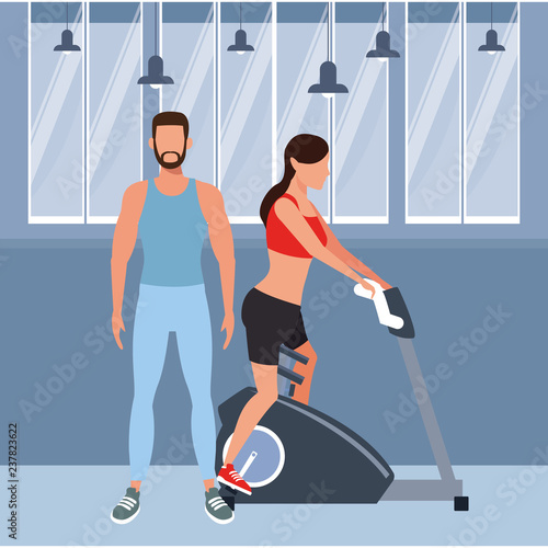 Fitness people training