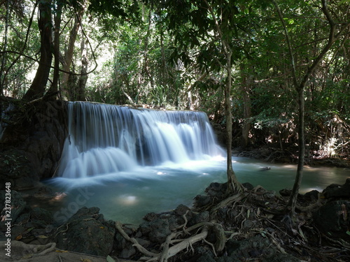 Floor 1-4 of HUAY MAEKAMIN  Waterfall  at KHUEANSRINAGARINDRA National Park   Kanchanaburi   Thailand.