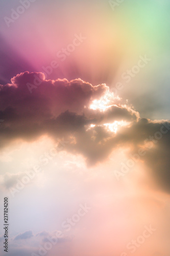 Cloud and sky with a pastel colored background © Niwatn
