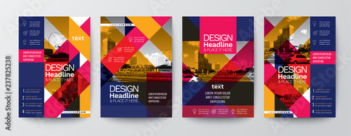collection of modern design poster flyer brochure cover layout template with space for photo background