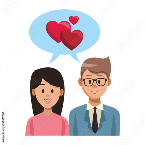 Young couple cartoon
