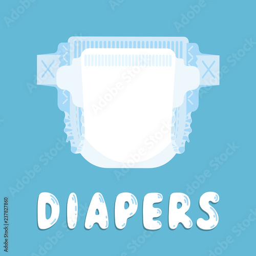 Diaper with hand written word Diapers. 