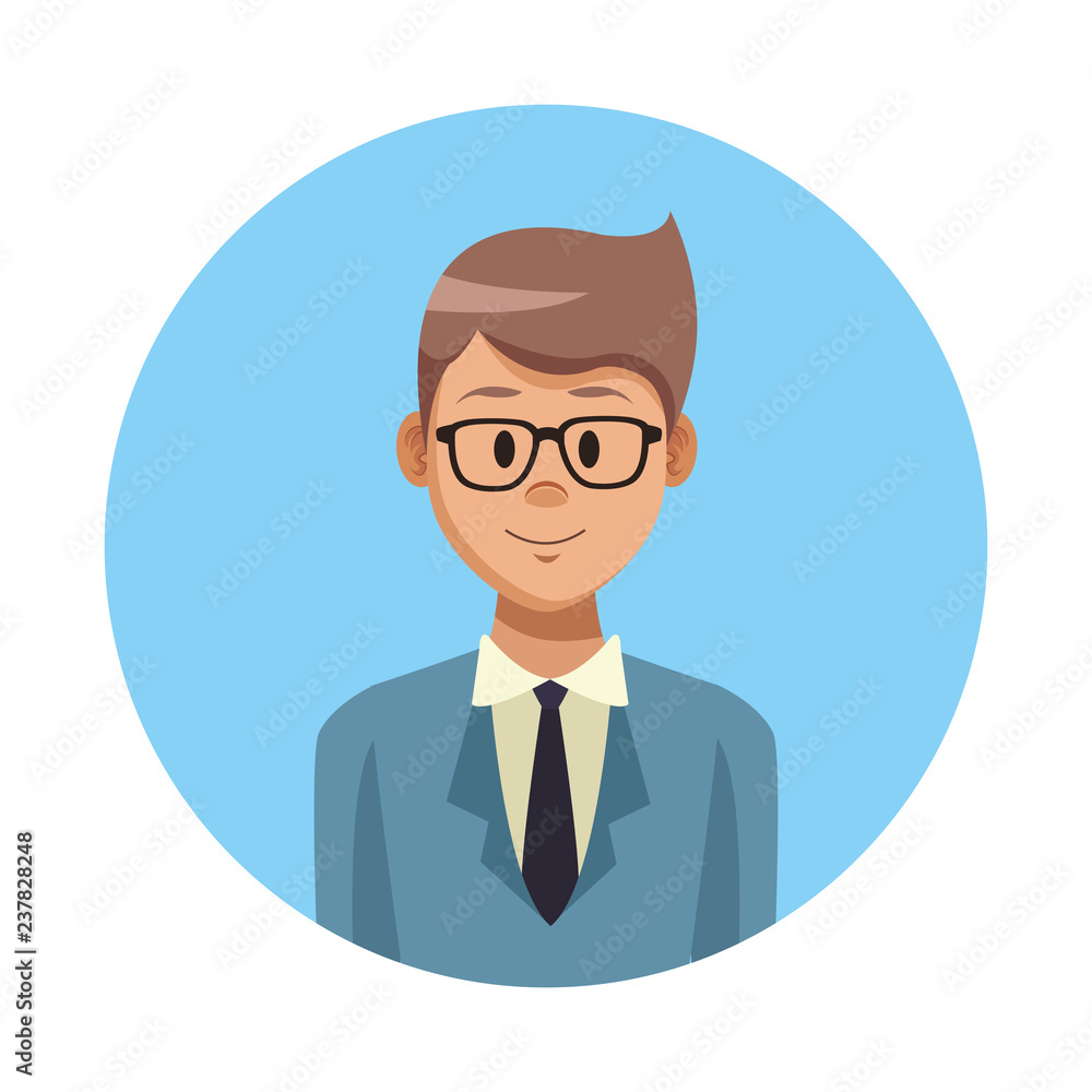 Businessman profile cartoon Businessman profile cartoon
