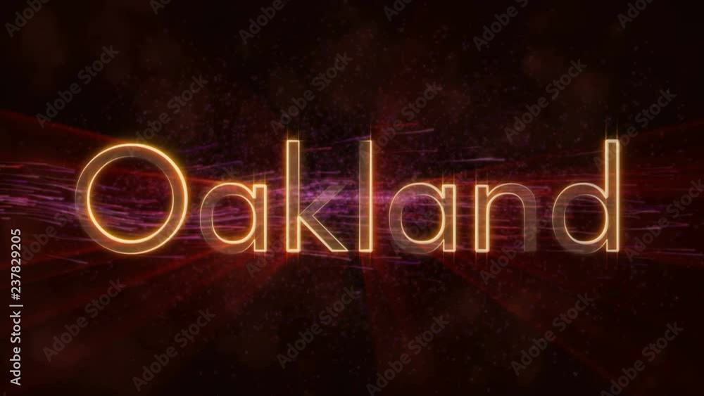 Oakland - Shiny looping city name text animation Oakland - Shiny looping city name text animation