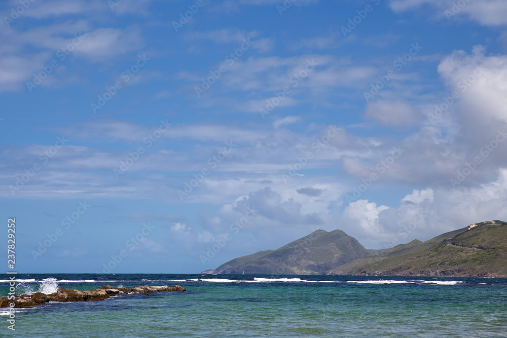 The view of south peninsula of St. Kitts island
