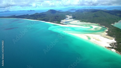 Aerial view of Whitehaven Beach Whitsundays South Pacific Queensland Australia photo