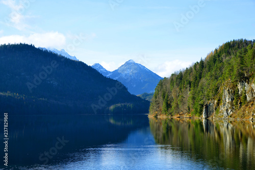 Alpsee lake in the Ostallgu district of Bavaria, Germany. © vencav