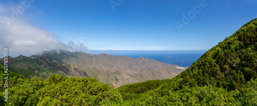 Panoramic view of the Macizo de Anaga mountain range. Tenerife. Canary Islands. Spain.