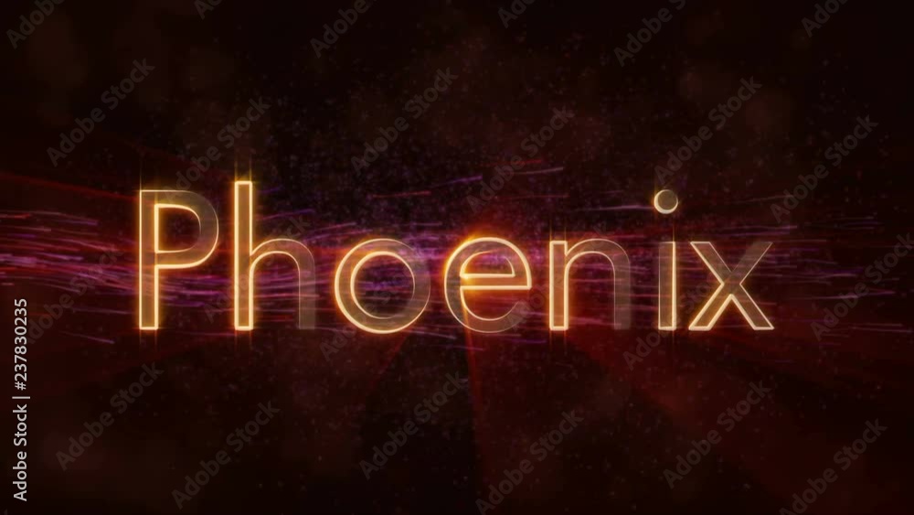 Phoenix - Shiny looping city name text animation Phoenix - Shiny looping city name text animation