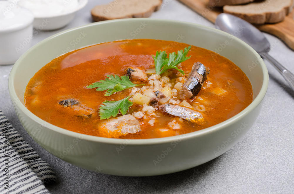 Traditional tomato fish soup Traditional tomato fish soup