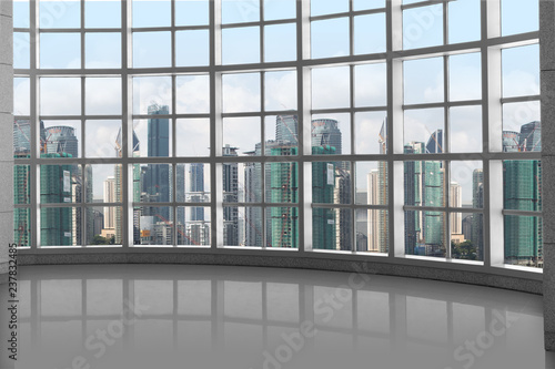 High rise luxury design concept  window grid square pattern with skyline background