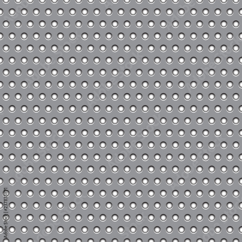 Gray steel metal plate with holes background