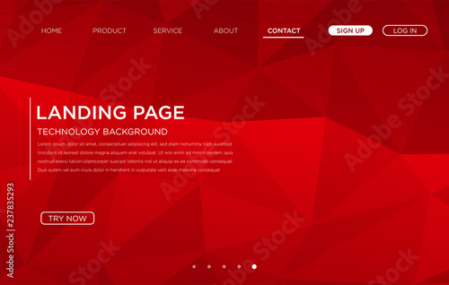 landing page layout template design with abstract triangle shape and polygonal modern concept, vector eps 10