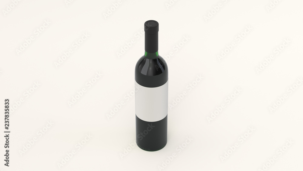 Mockup for bottle of red wine with blank label