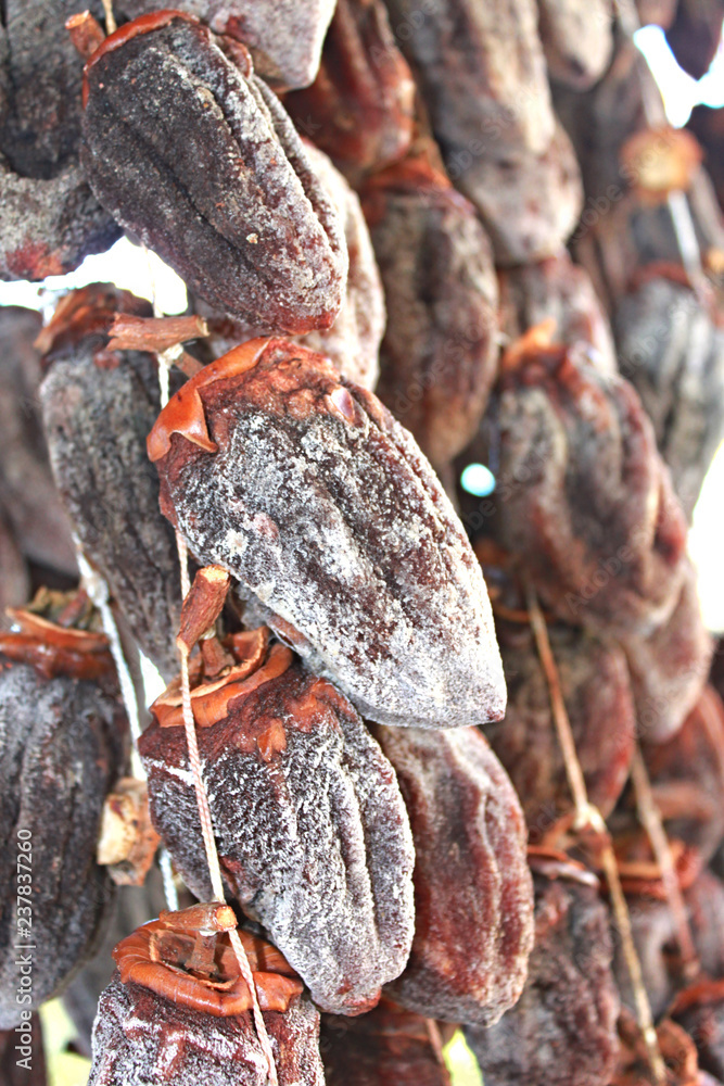 Dried persimmon to the finished state, Abkhazia Dried persimmon to the finished state, Abkhazia