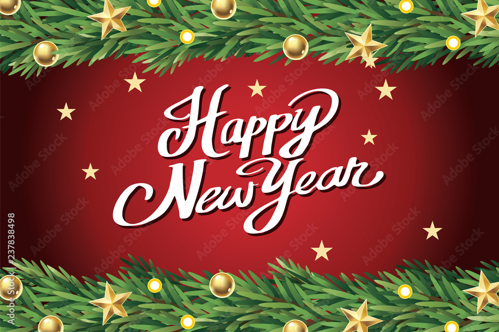 Christmas and Happy new year background, Vector