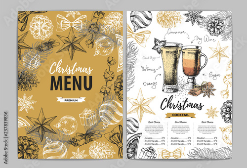 Restaurant Christmas holiday menu design