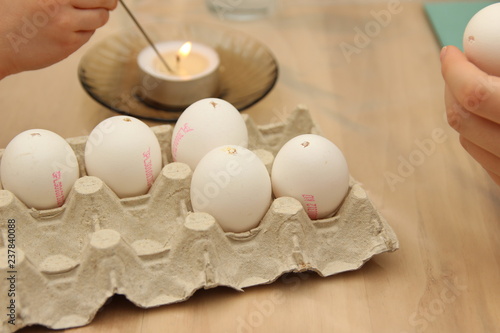 Decorating Easter Eggs home made (photo Czech repblic -Europe) photo