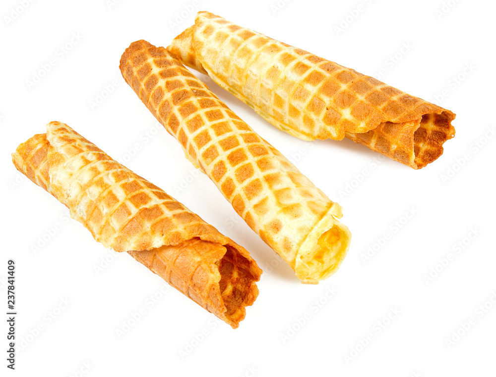 tube waffle isolated on white tube waffle isolated on white