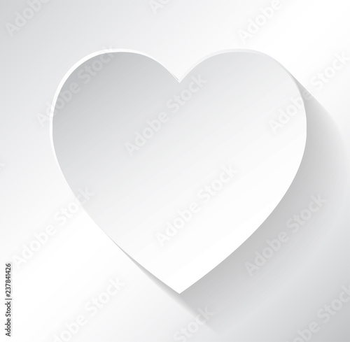 Heart Paper Vector and Shadow Illustration.