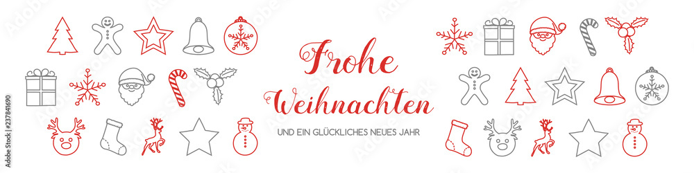 Frohe Weihnachten - translated from german to as Merry Christmas. Vector.