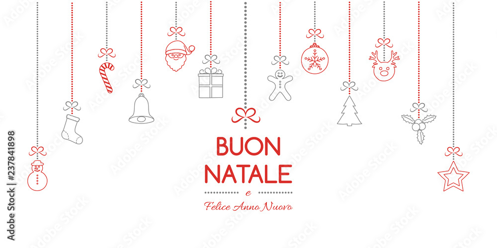 Fototapeta premium Buon Natale - translated from italian as Merry Christmas. Vector