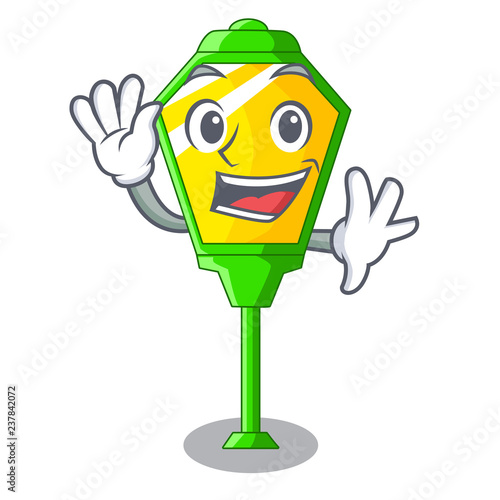 Waving lamp post in isolated on mascot