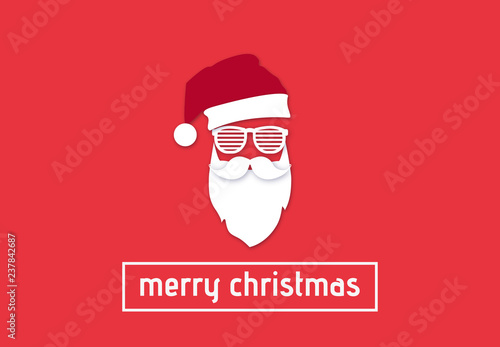 Weihnachtsmann mit cooler Brille - Merry Christmas