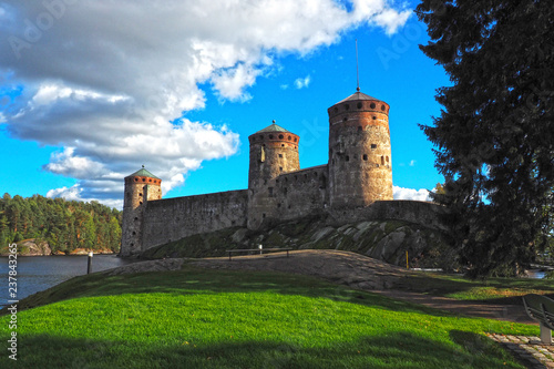 Bild auf Leinwand Olavinlinna fortress in Savonlinna (Finland) - castle of St