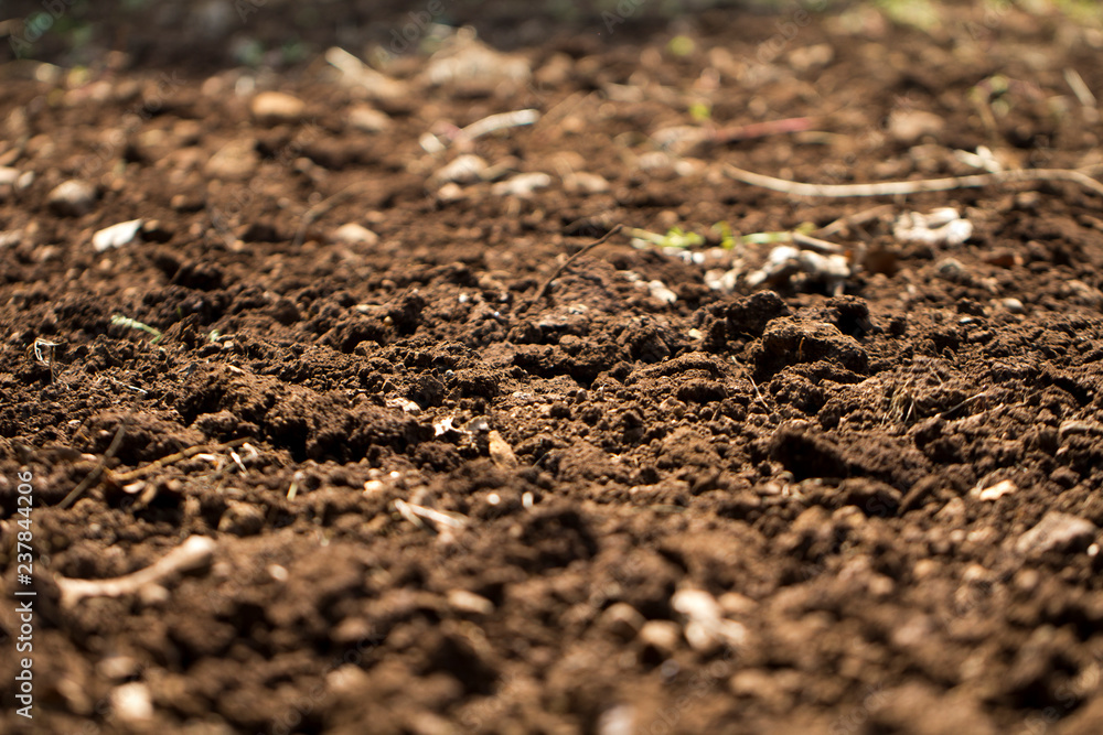 Plowed soil in the field texture Plowed soil in the field texture