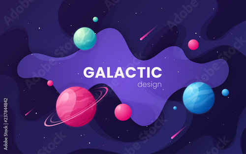 Cartoon galaxy futuristic outer space background, design, artwor