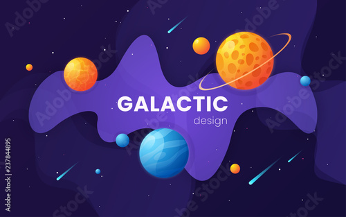 Cartoon galaxy futuristic outer space background, design, artwor