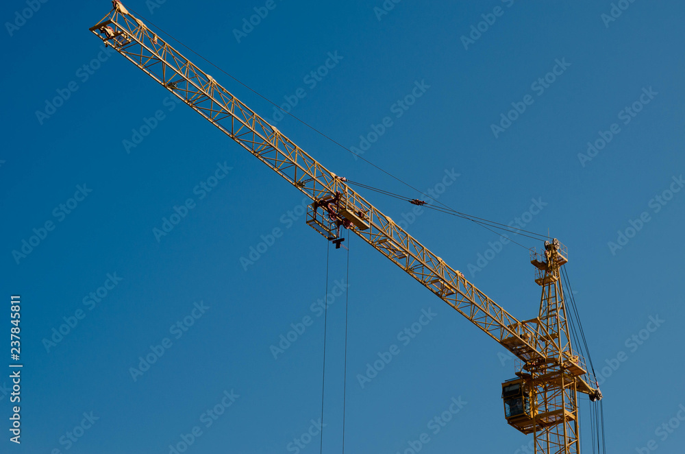 crane against blue sky