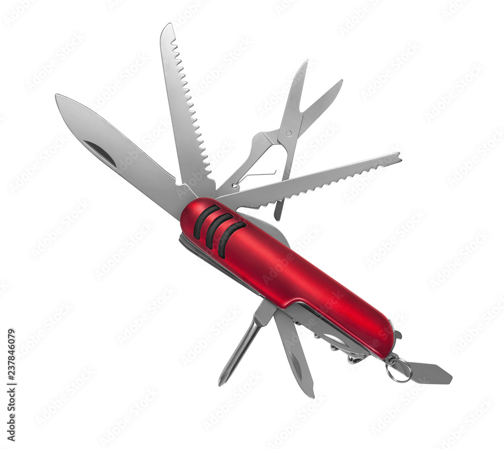 Multipurpose knife isolated on white with clipping path