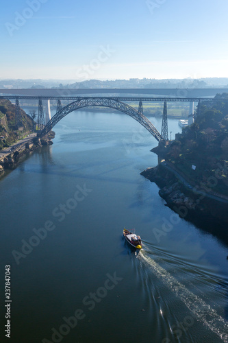 Ponte Maria Pia and Sao Joao bridges in Porto, Portugal photo